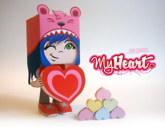 My Heart Paper Toy